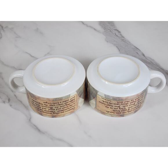 Chicken Bowl Soup Mug Cup For The Soul Giftco Kitchen Dinnerware x2 Vintage - Picture 11 of 13